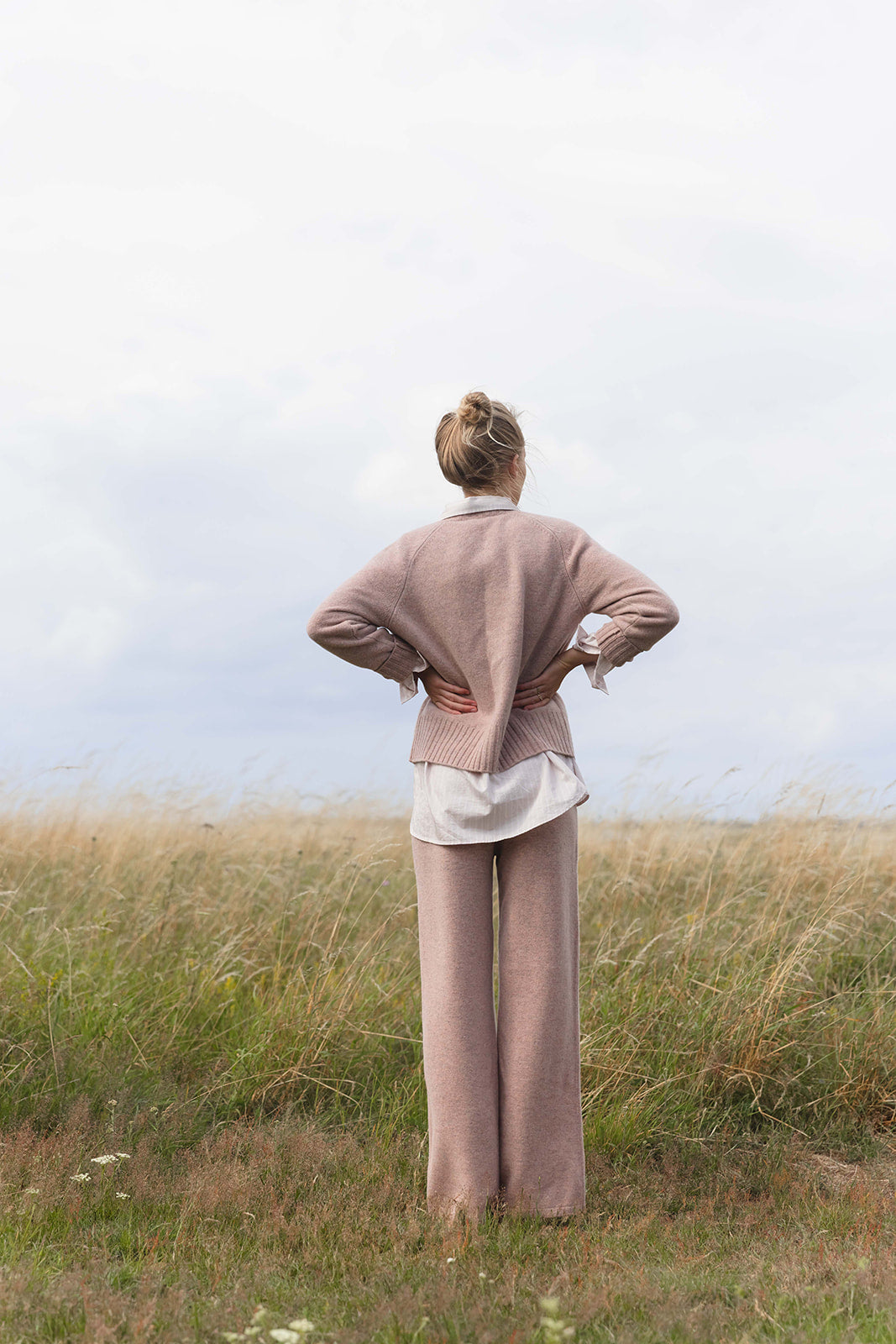 Carina wool Trousers - Old Rose Melange