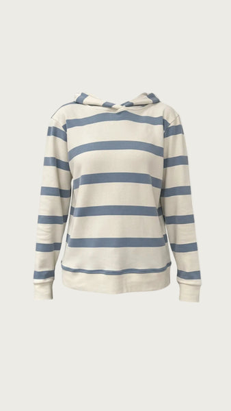 Jodi Hoodie - Ecru w/Dark Skyblue
