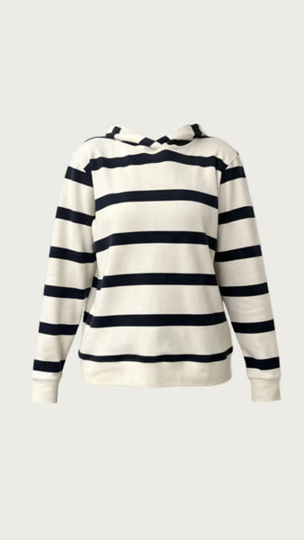 Jodi Hoodie - Ecru w/New Navy