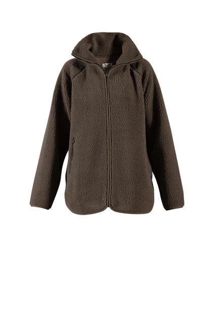 Aria Teddy Fleece Jacket - Dusty Brown