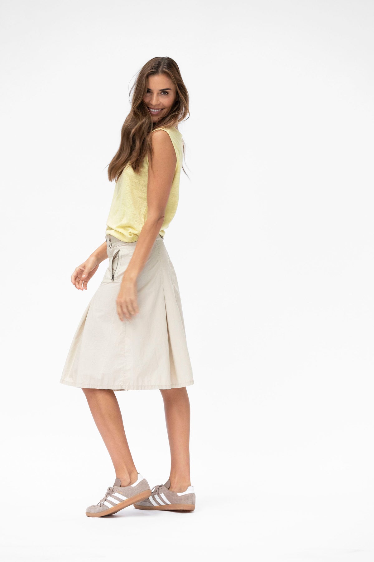 Amy Linen Top - Golden Mist