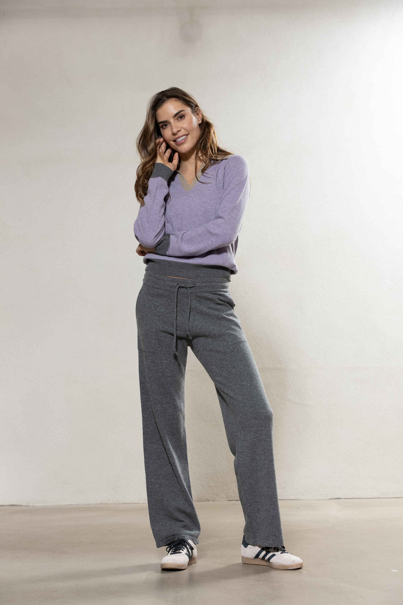 Carina Wool Trousers - Iron Grey Melange