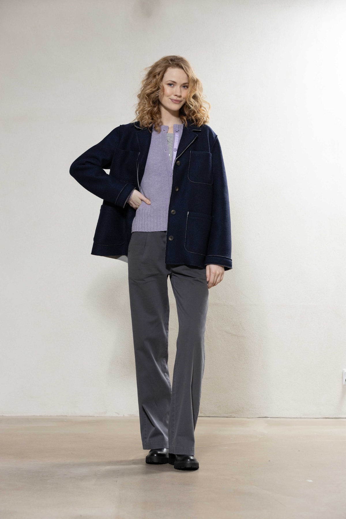 Christine Twill Trousers - Iron Grey