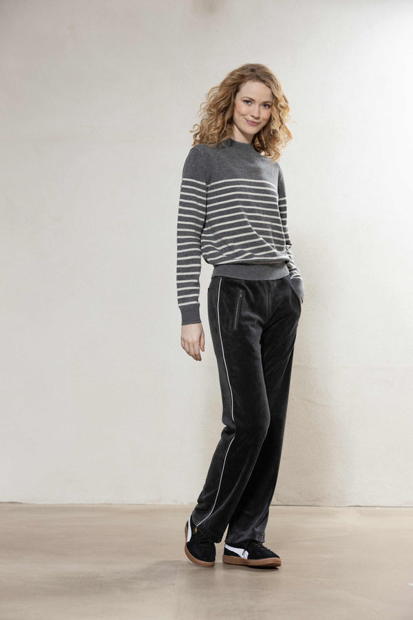 Cassandra Velvet Pants - Iron Grey