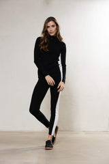 Carola Thin Merino Wool Half Zip Knit - Black