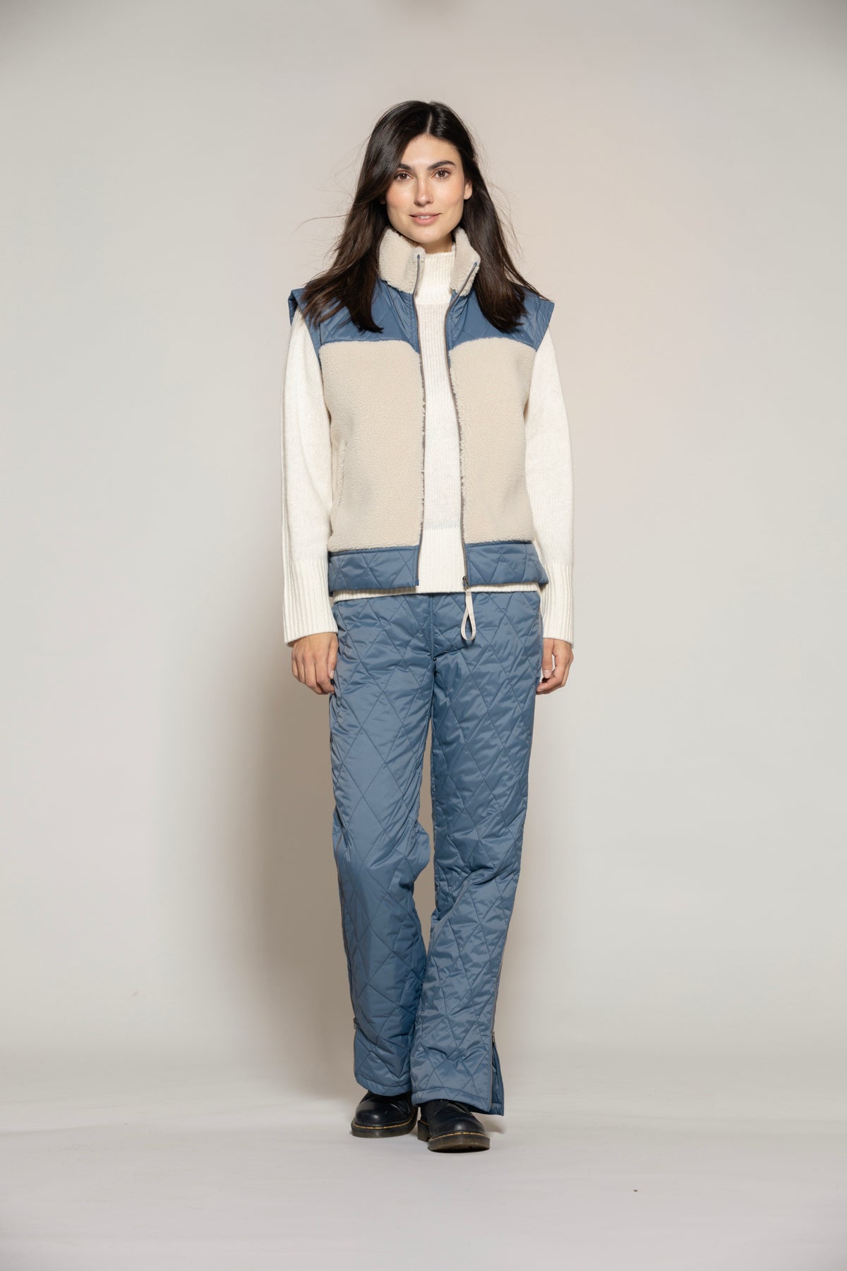 Faune wool fleece vest - autumn blue