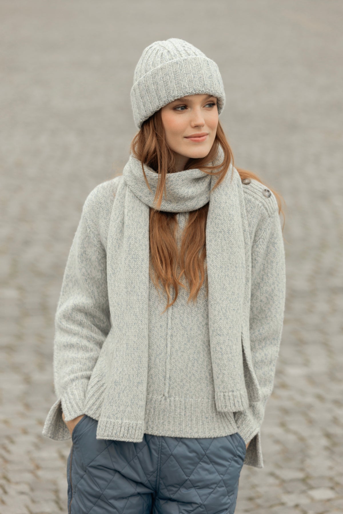 Frida Twisted Knit - Dusty Blue