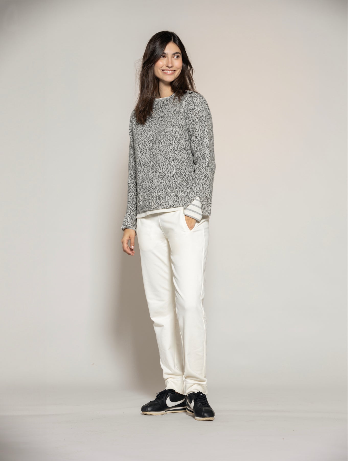 Frida Twisted Knit - Black/White