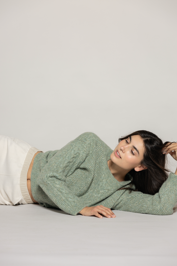 Frigga Cable Knit - Dusty Green