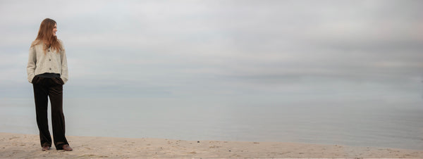 Frankie Knit Cardigan - Light Grey Melange