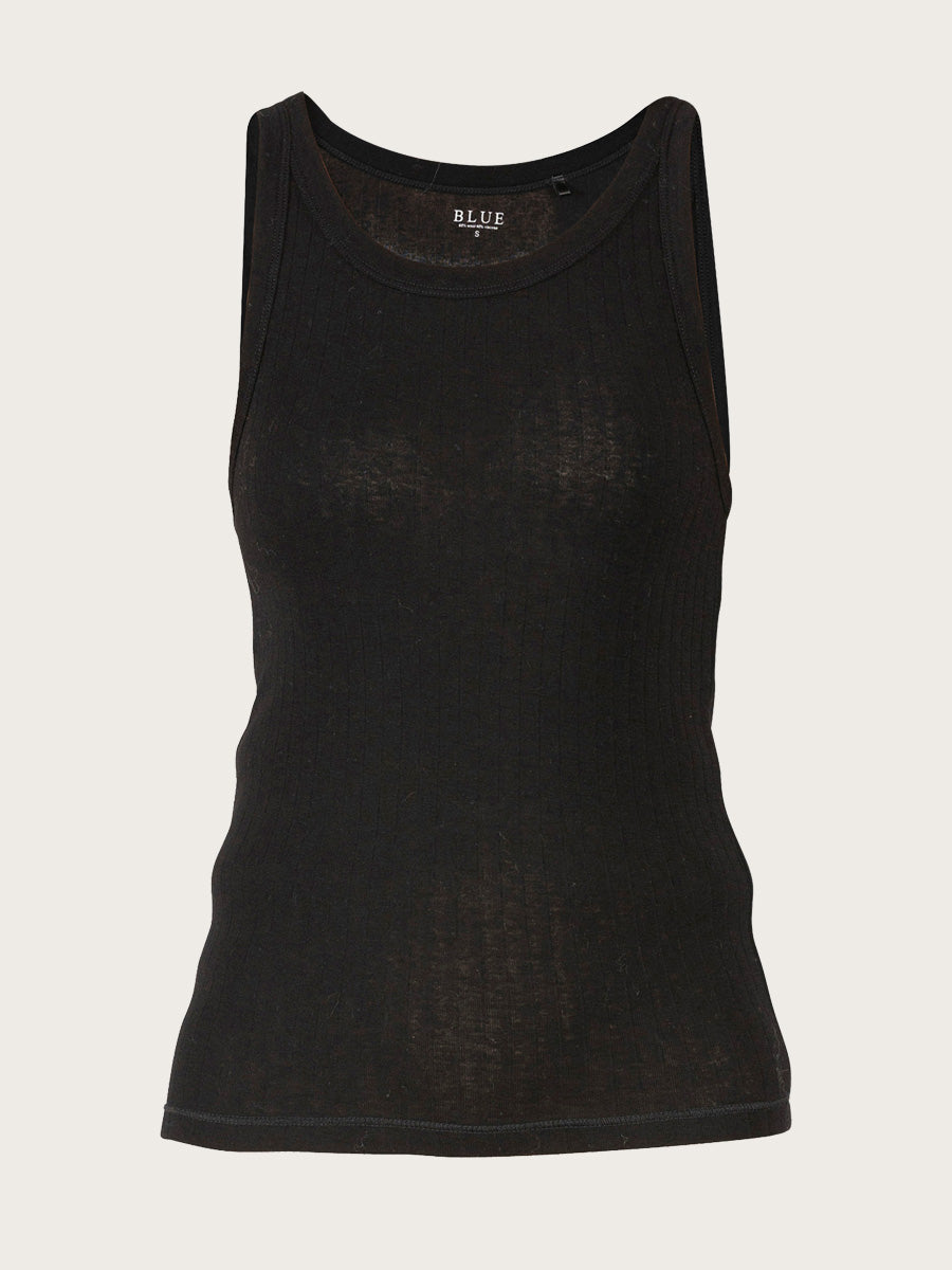 Gudrun Rib Top - Black