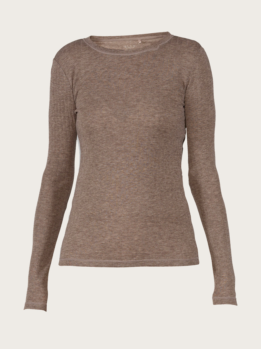 Gunver Rib Tee - Coffee Melange
