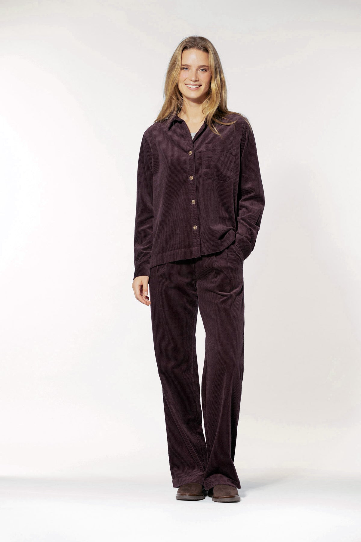 Gillian Corduroy Trousers - Aubergine
