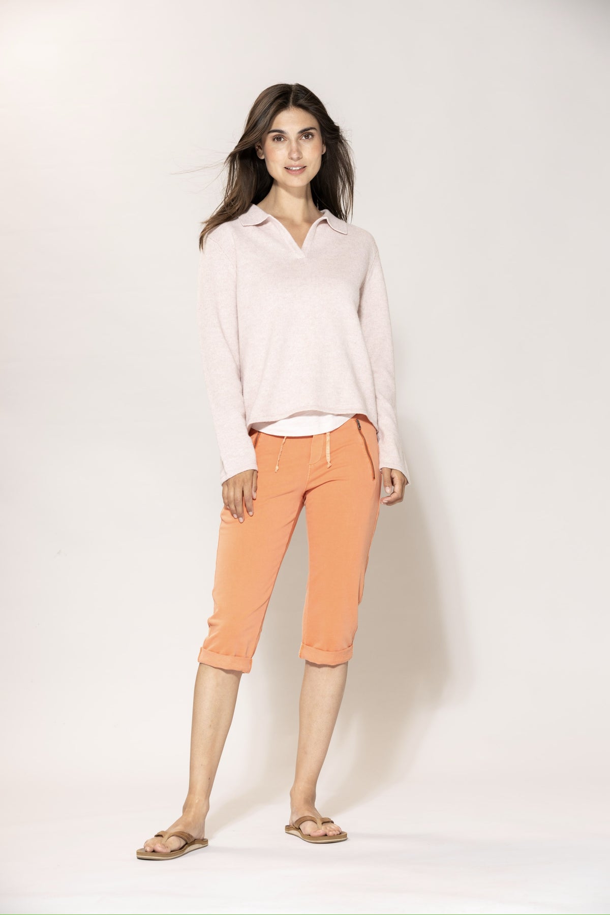 Lara LS Polo Knit - Soft Rose