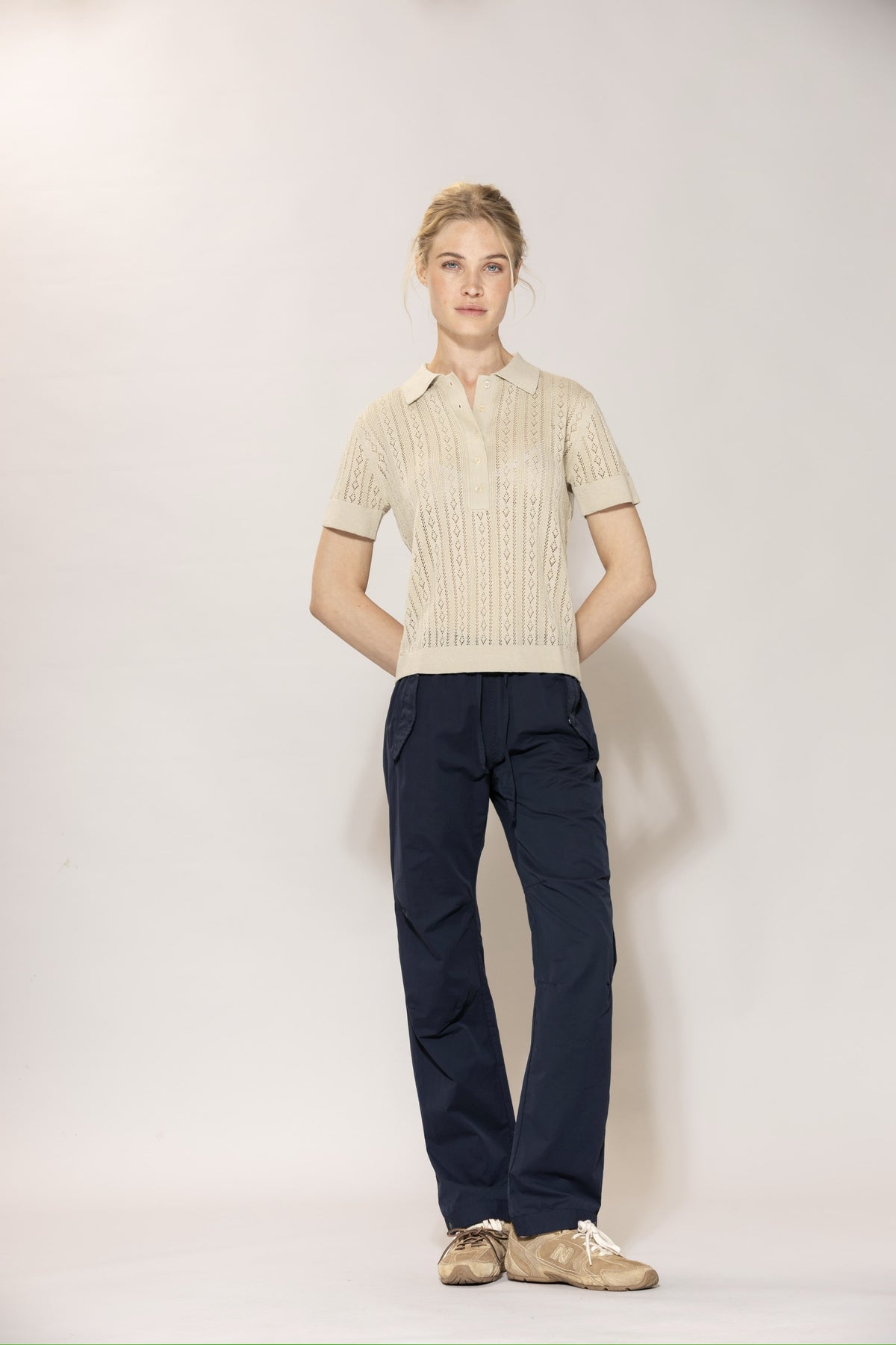 Lina Polo Tee - Chalk-Melange