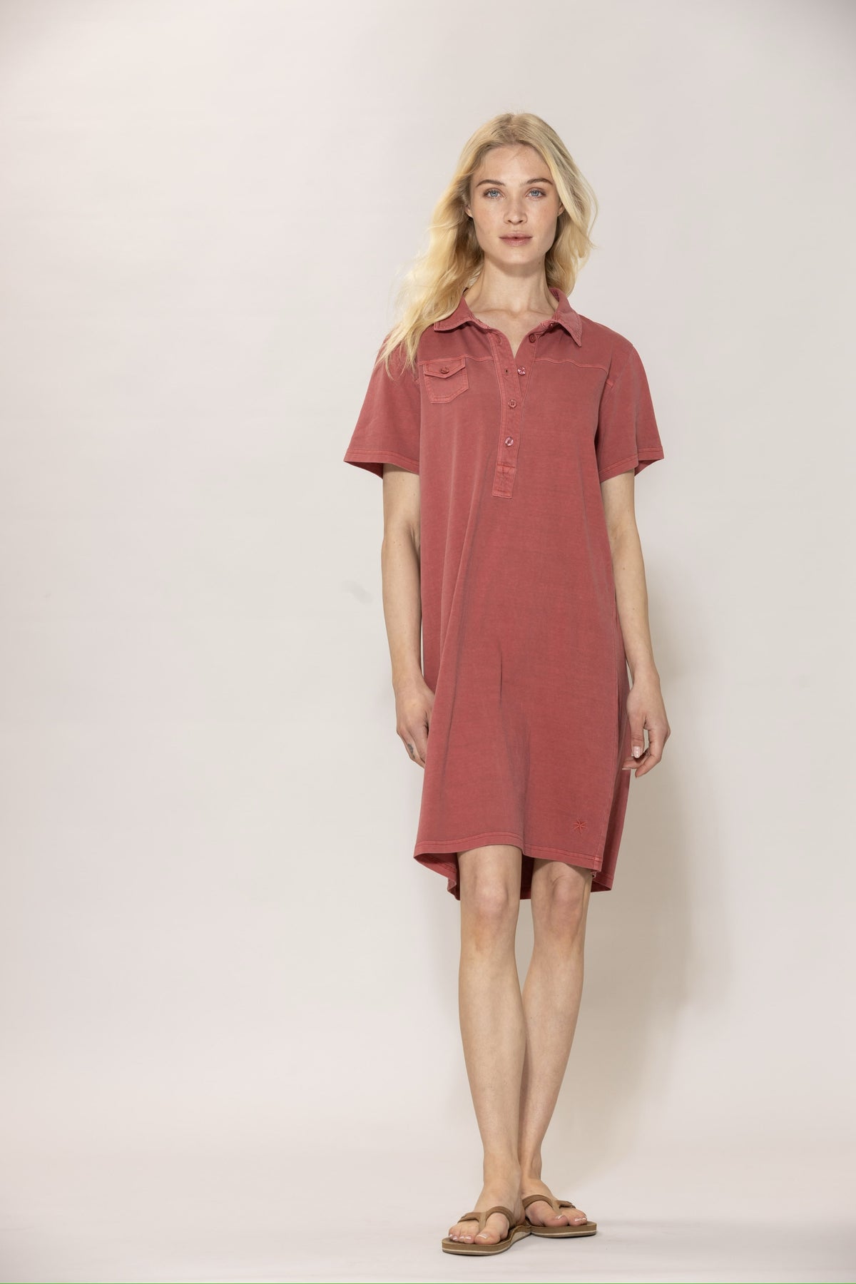 Louise Polo Dress - Cranberry