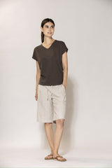 Lydia Flamé Tee - Coffee