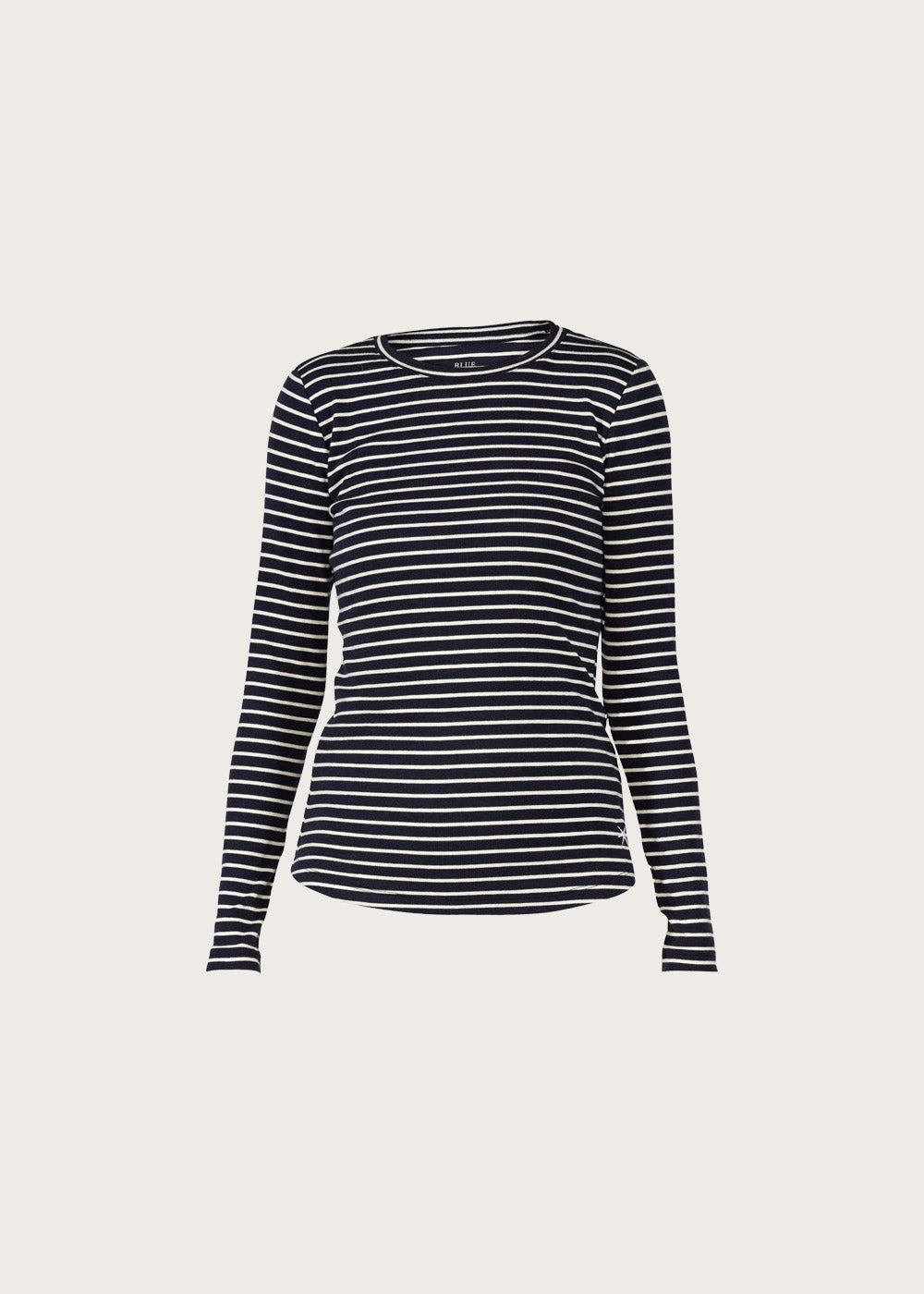 Ditte Striped Rib Tee - Black w/Ecru