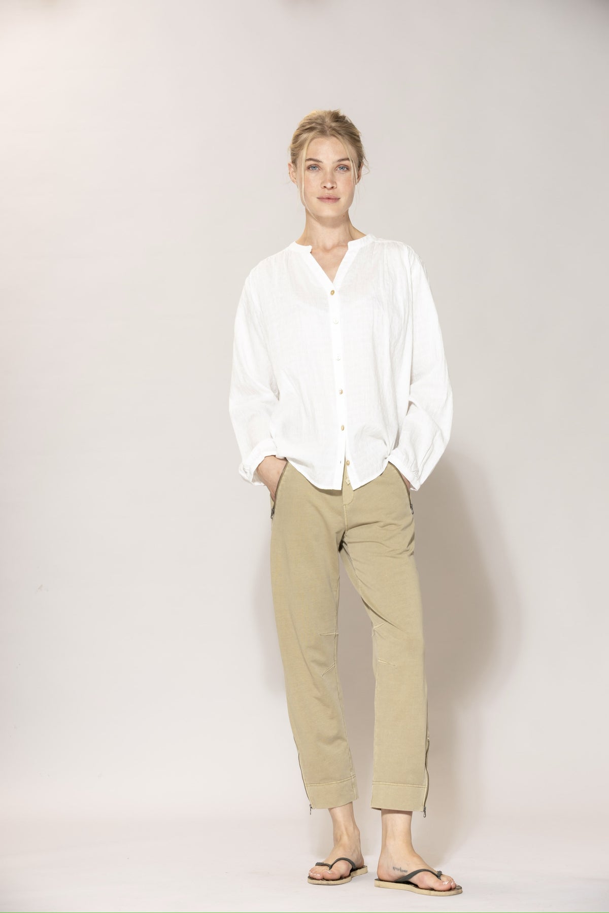 Dalene Cotton Check Shirt - White