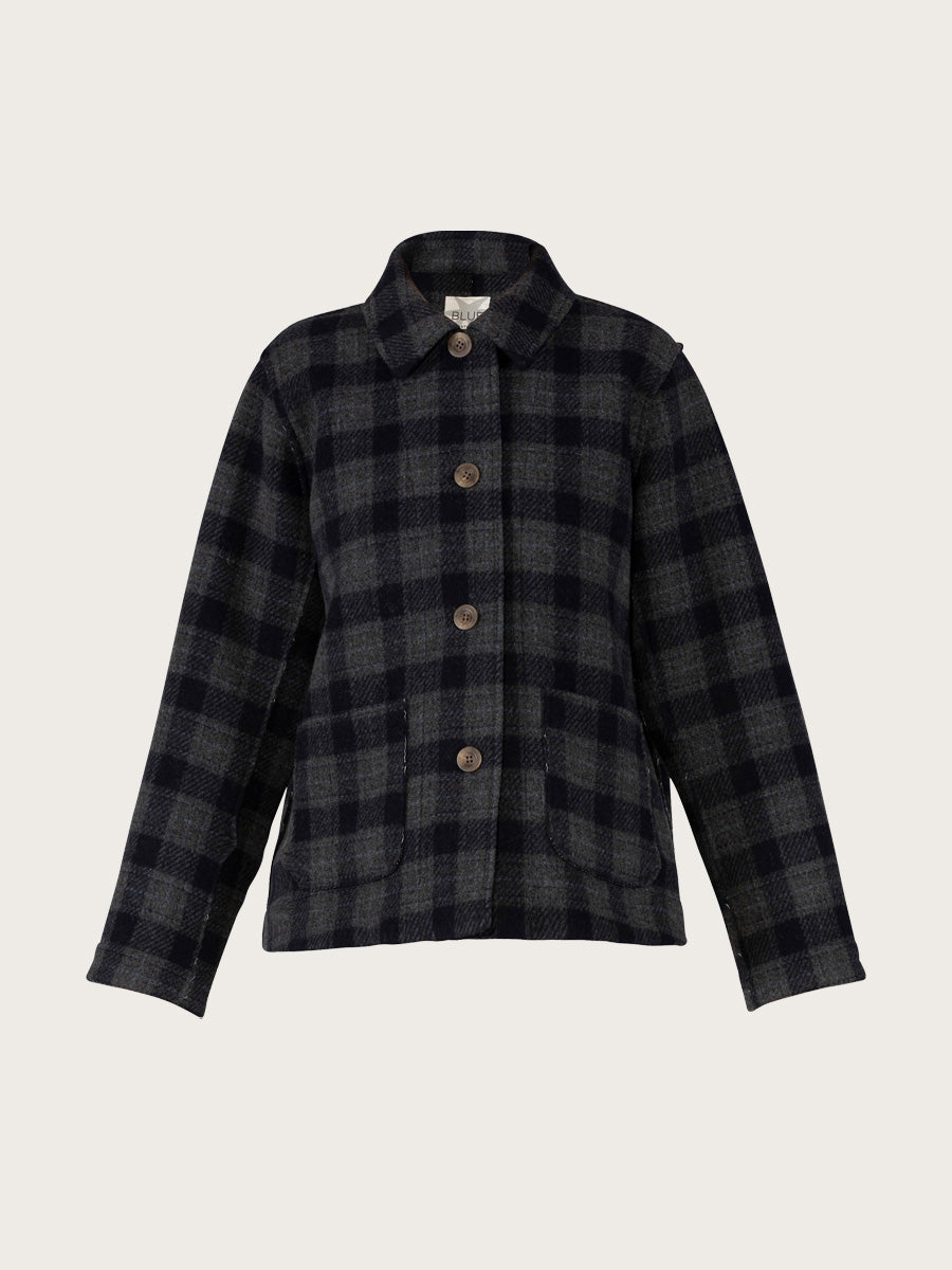 Magnolia Check Jacket - New Navy