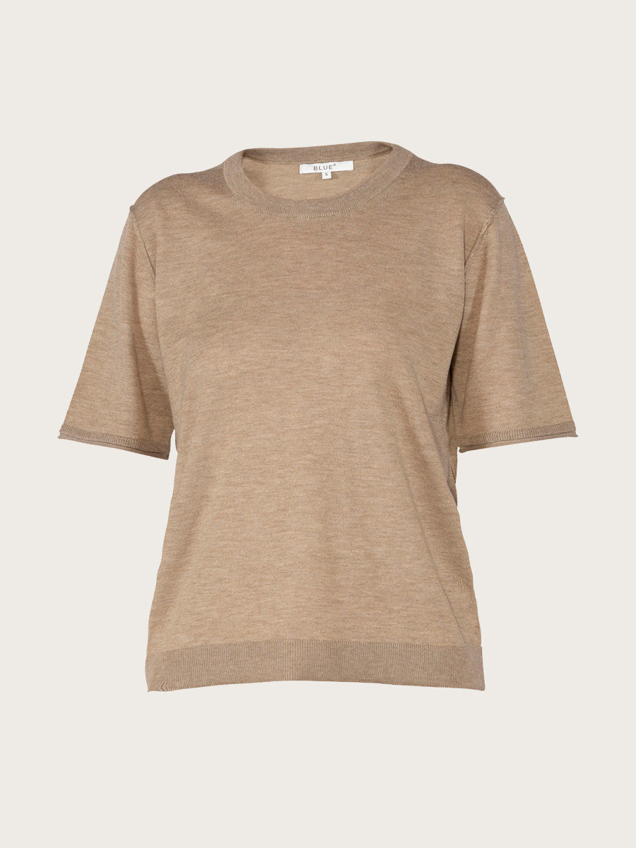 Fryd Merino Tee - Beige Melange