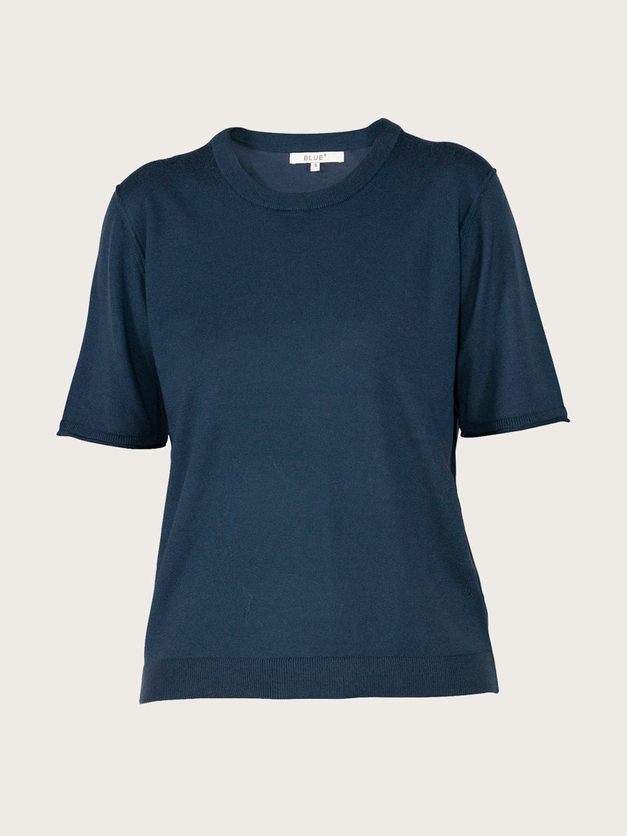 Fryd Merino Tee - Seaport Navy