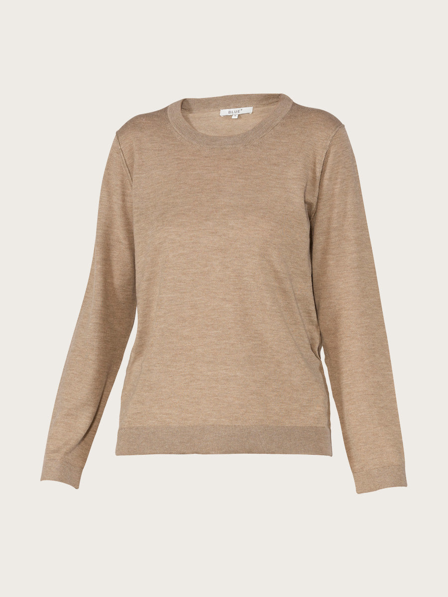 Malika Merino Blouse - Beige Melange