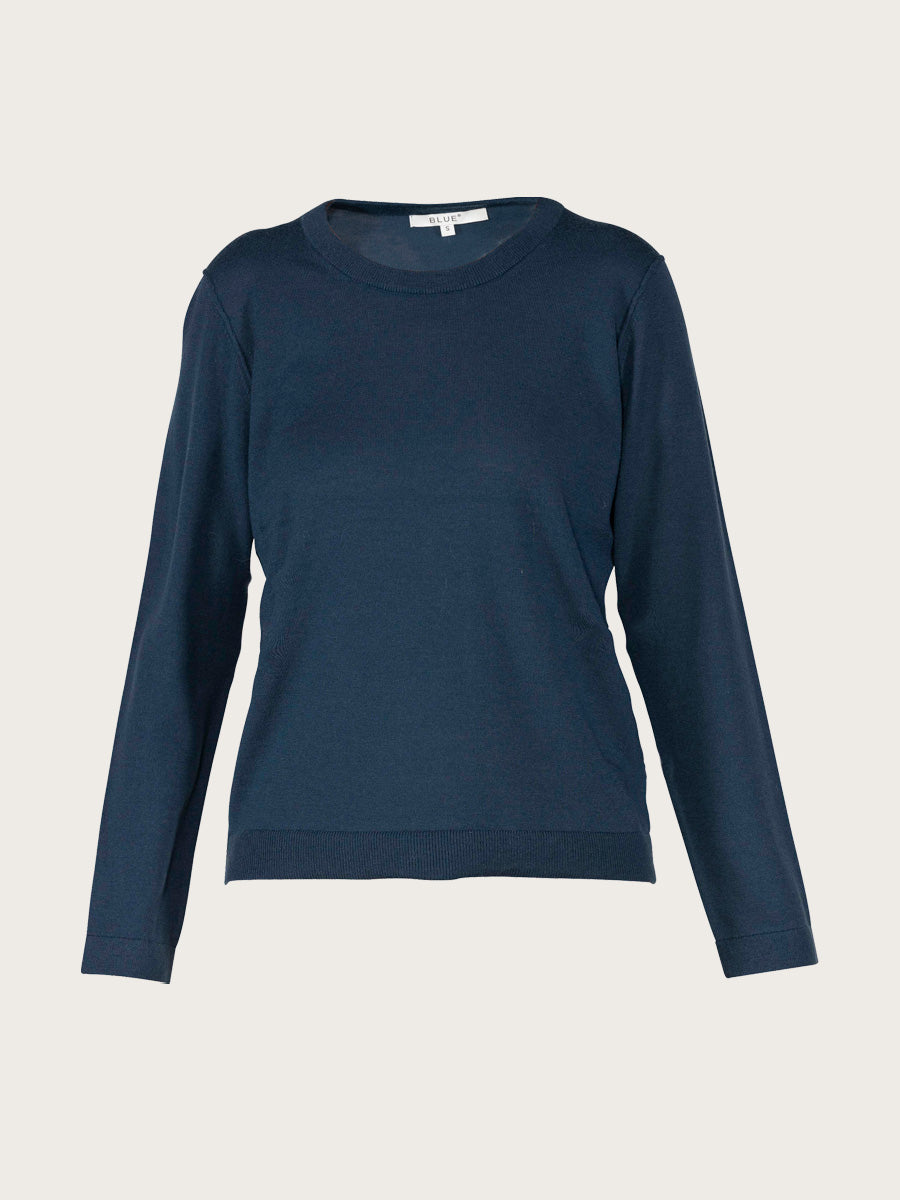 Malika Merino Blouse - Seaport Navy