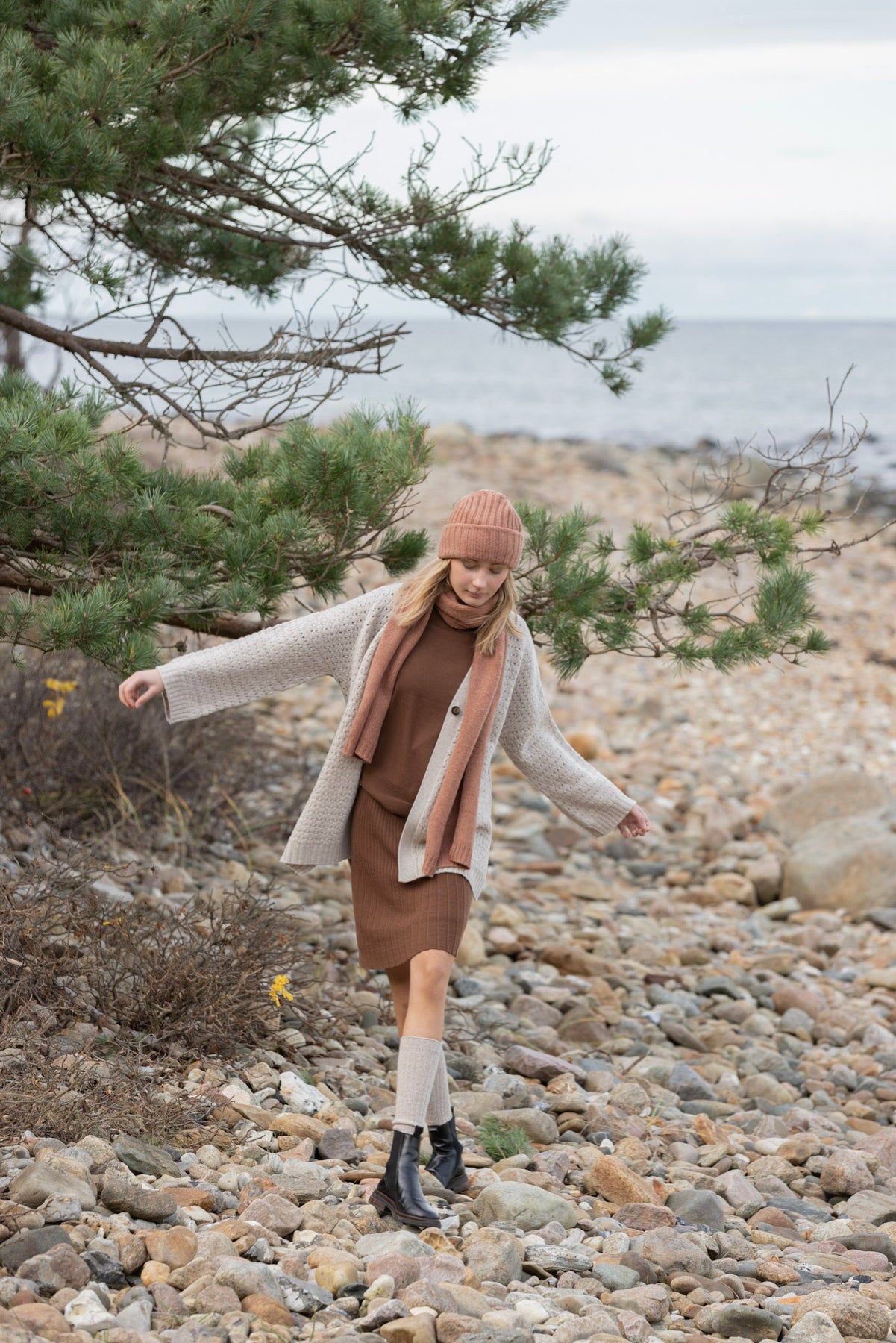 Megan Cardigan - Chalk Melange