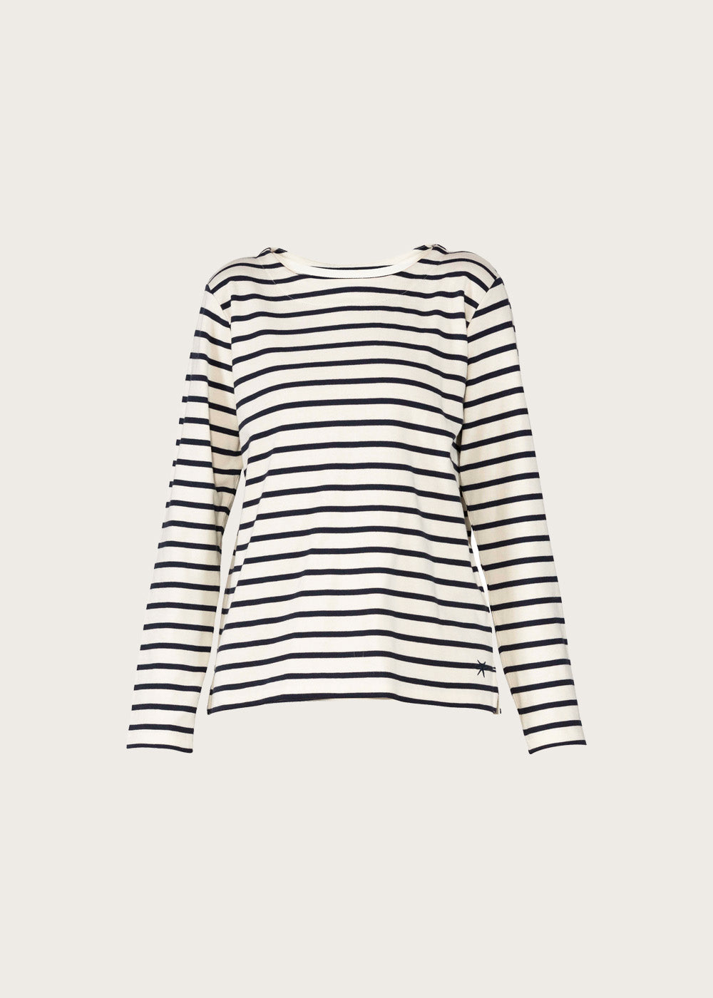 Donna Striped Blouse - Cream w/New Navy