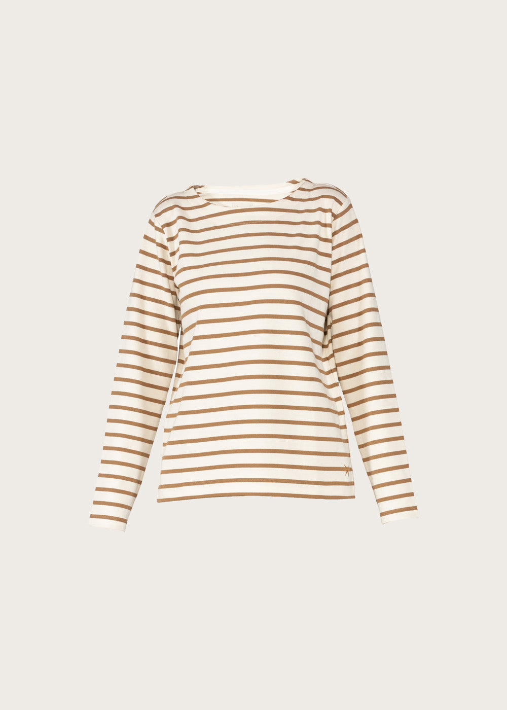 Donna Striped Blouse - Cream w/Walnut