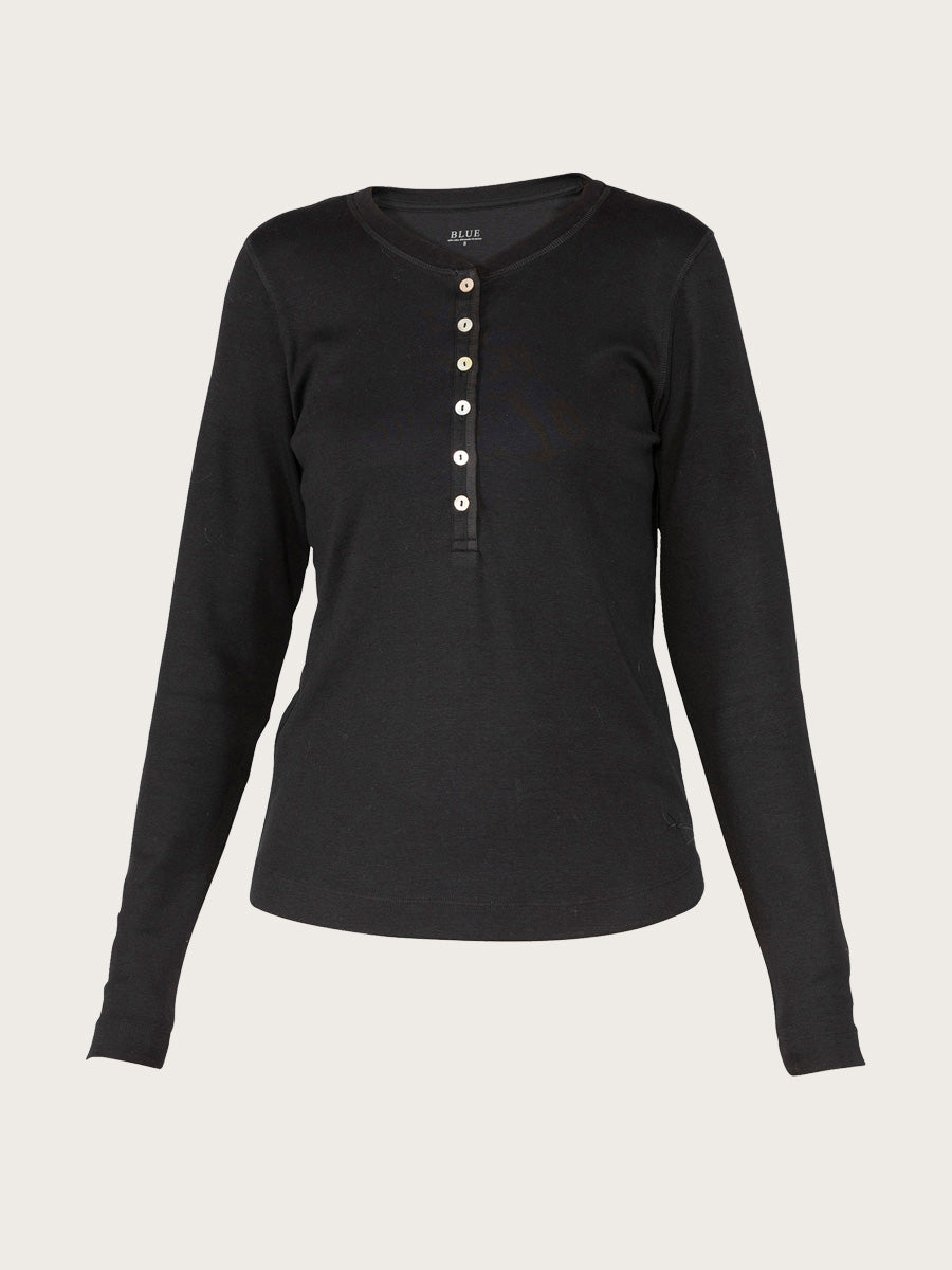 Madeline Rib Blouse - Black