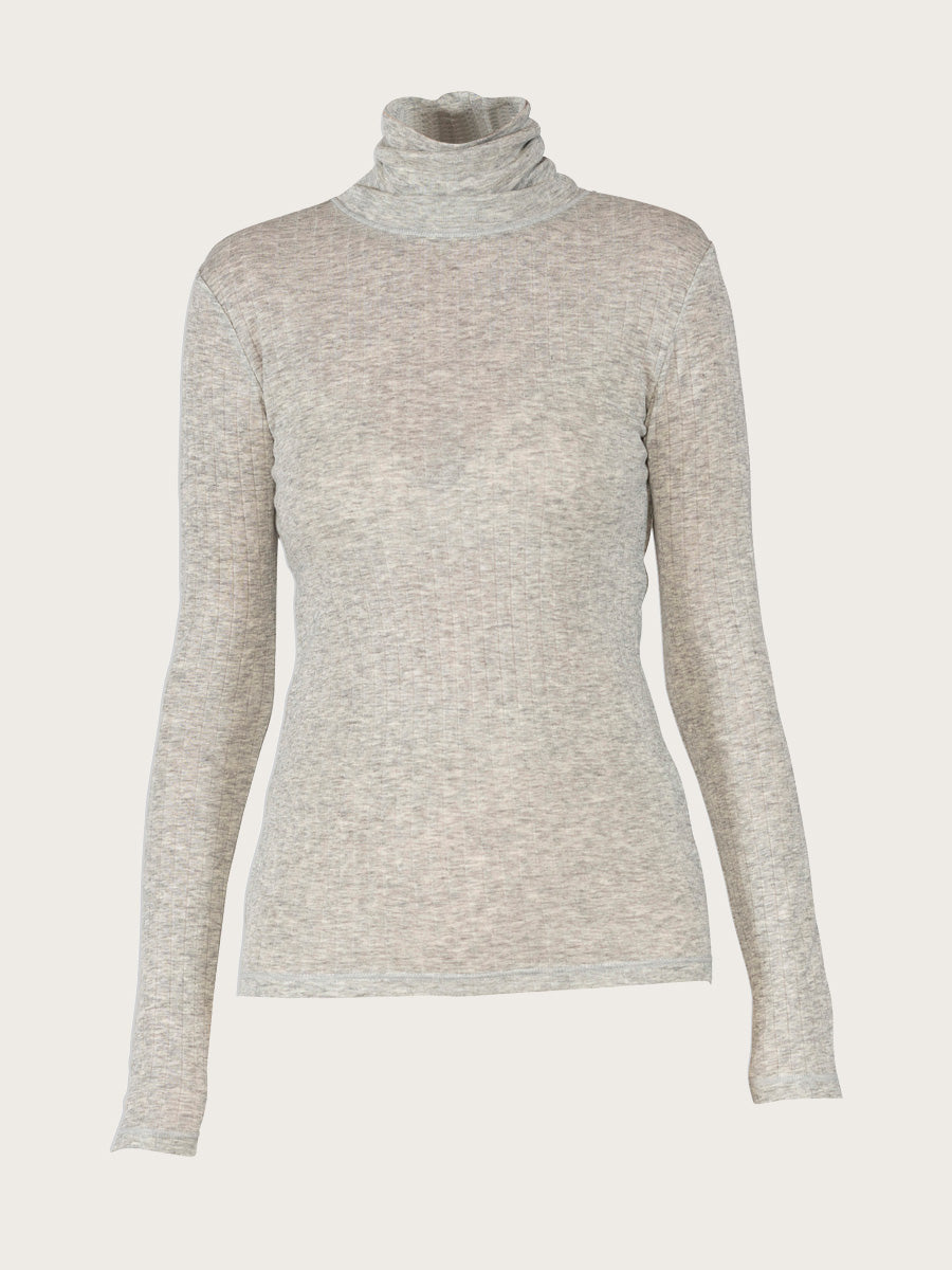 Margo Wool Blouse - Silvergrey Melange