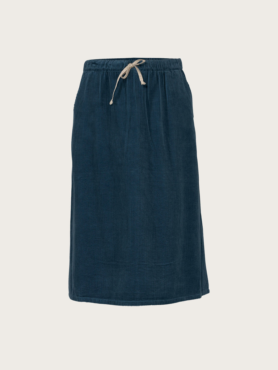 Maui Corduroy Skirt - Seaport Navy