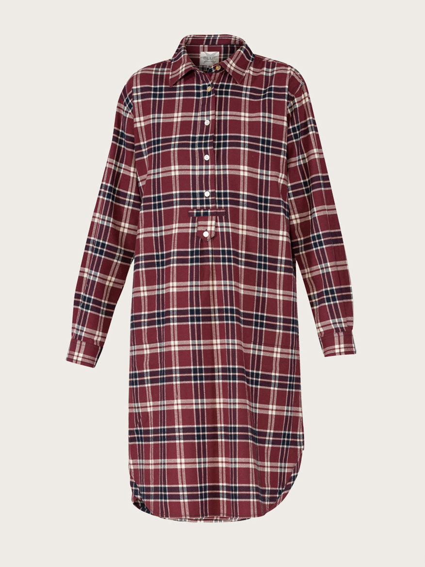 Mabel Check Dress - Burgundy