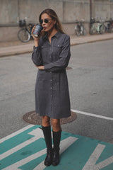 Cirkeline Twill Dress - Iron Grey