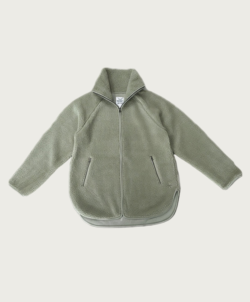 Aria Teddy Fleece Jacket - Palm green
