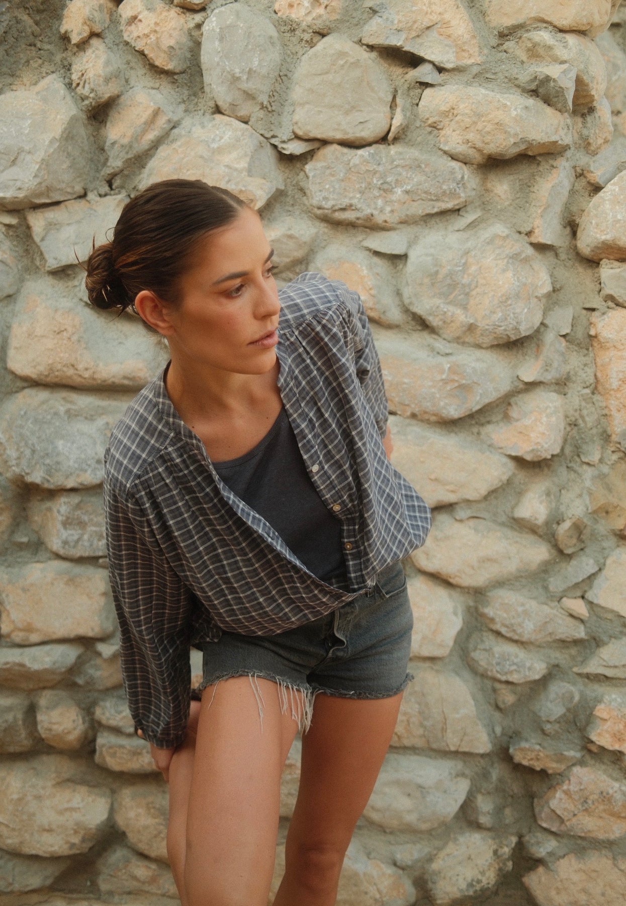 Dalene Check Shirt - Dusty Navy Check
