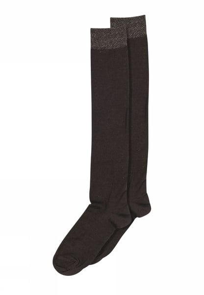 Wool/silk Knee Socks (12-89510-0541) - Dark Brown