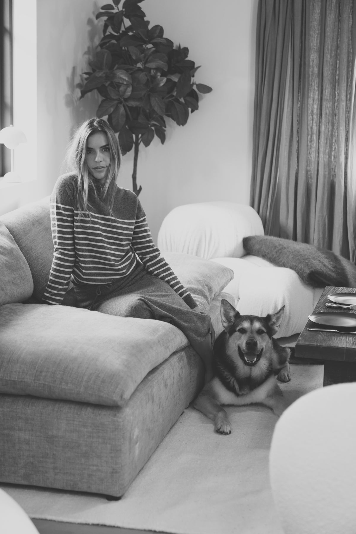 Carmen Wool Knit Skirt - Iron Grey Melange