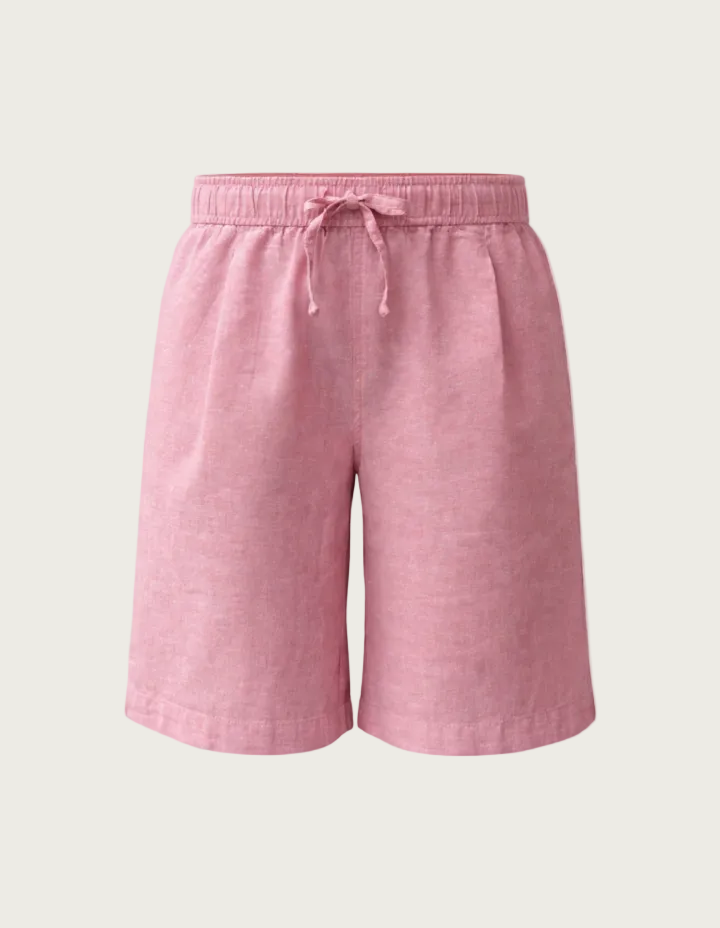 Lisamarie linen Bermudas - Soft Pink Melange