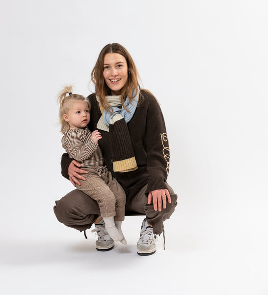 Carlton Long Wool Knit Cardigan - Dusty Brown