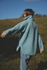 Aria Teddy Fleece Jacket - Ice Blue