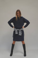 Camille Quilt Skirt - New Navy