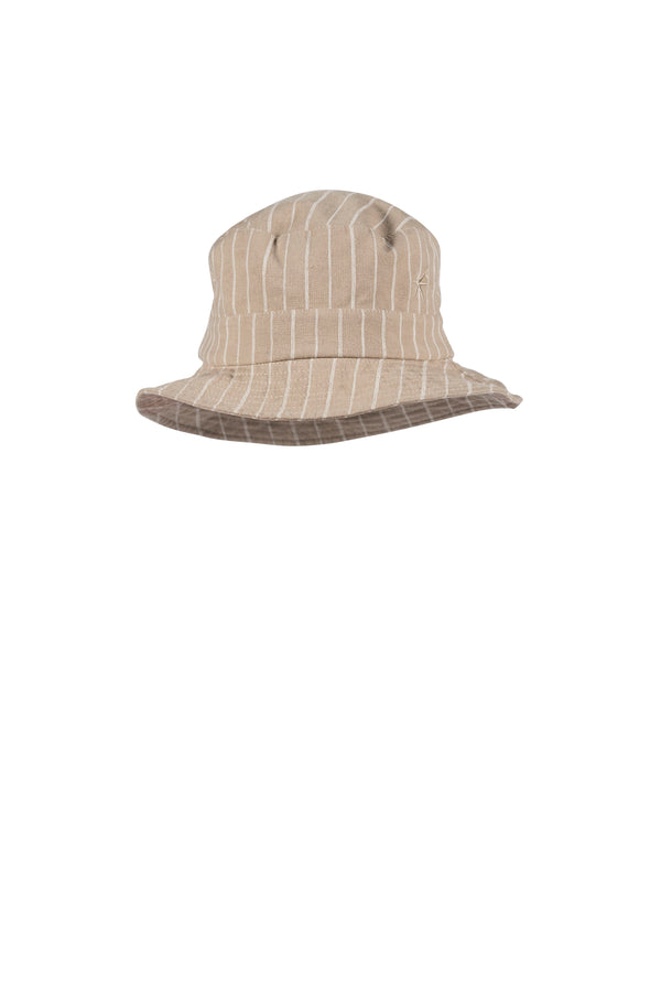 Abella striped Bucket Hat - Dark Khaki w/Kit