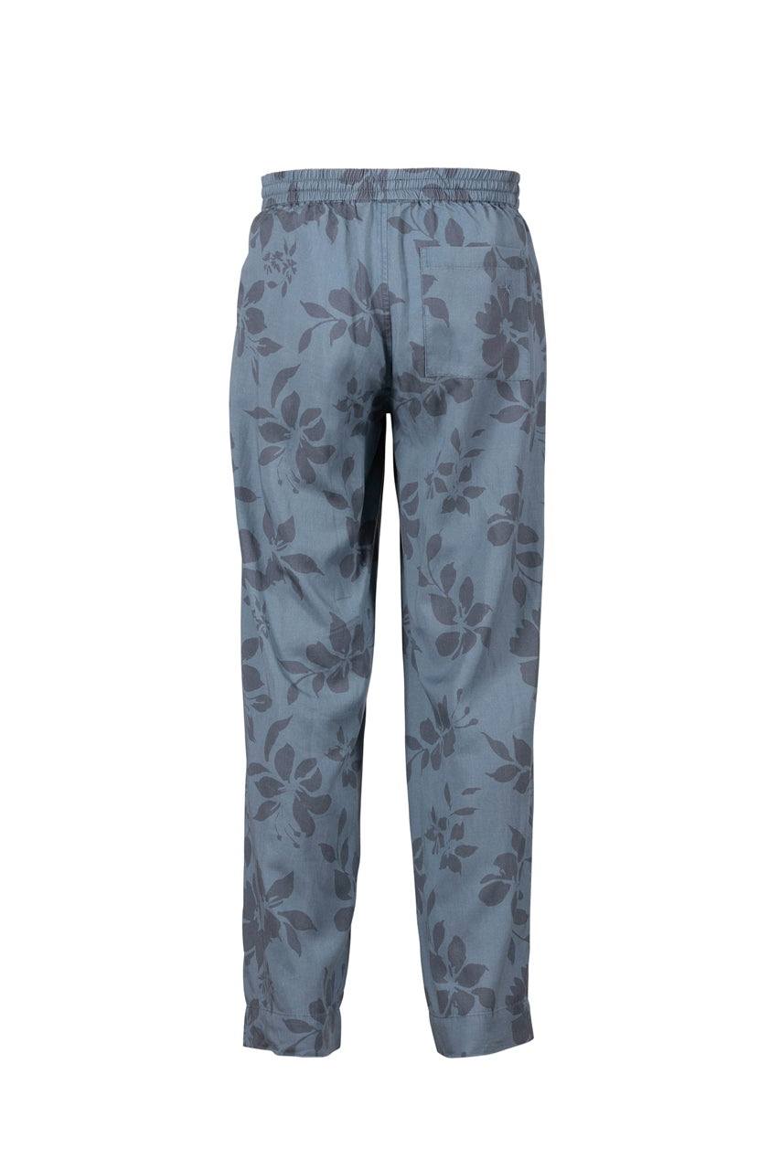 Anisette Flower Print Trousers - Iron Blue