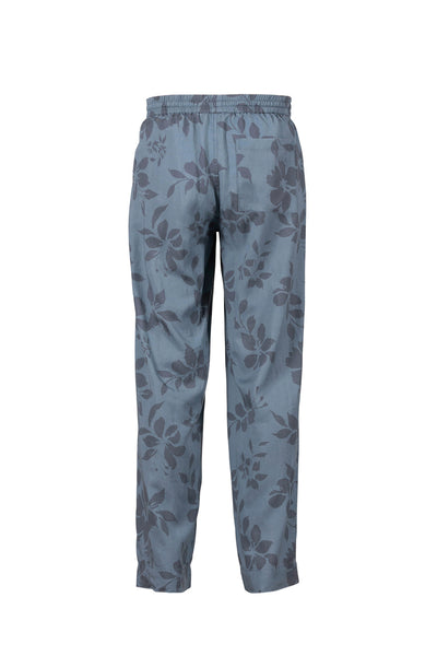 Anisette Flower Print Trousers - Iron Blue