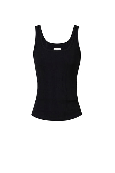 Annamay Rib Tank Top - Black