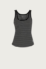 Annamay Striped Top - Black w/Ecru