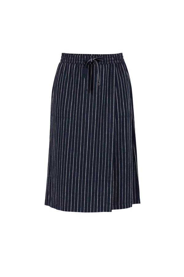 Anouska Striped Long Skirt - New Navy/Chalk